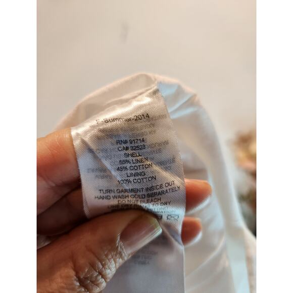 Armani Exchange Women’s White Linen Blend Tank dress , Size 4 with pockets - Picture 4 of 6